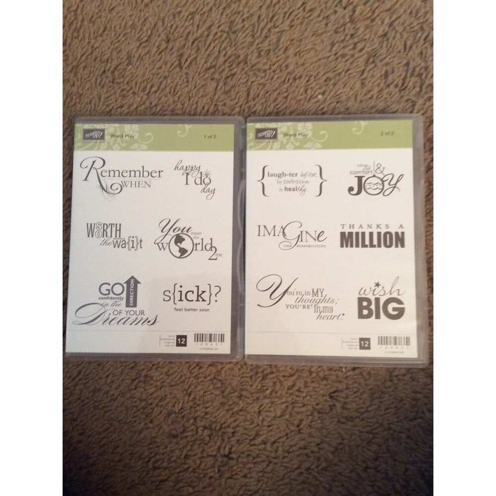 INVENTORY REDUCTION SALE. Stampin Up Word Play Sets 1 & 2 B49